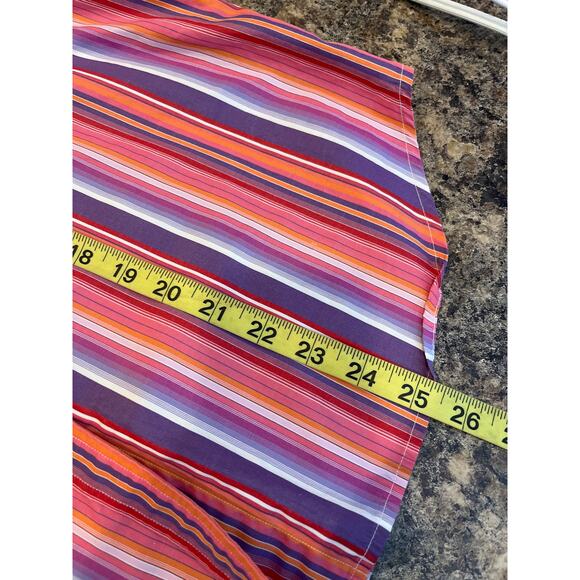 Lauren Ralph Lauren Pink Yellow Purple Stripe Button Front Shirt Medium - Picture 6 of 6